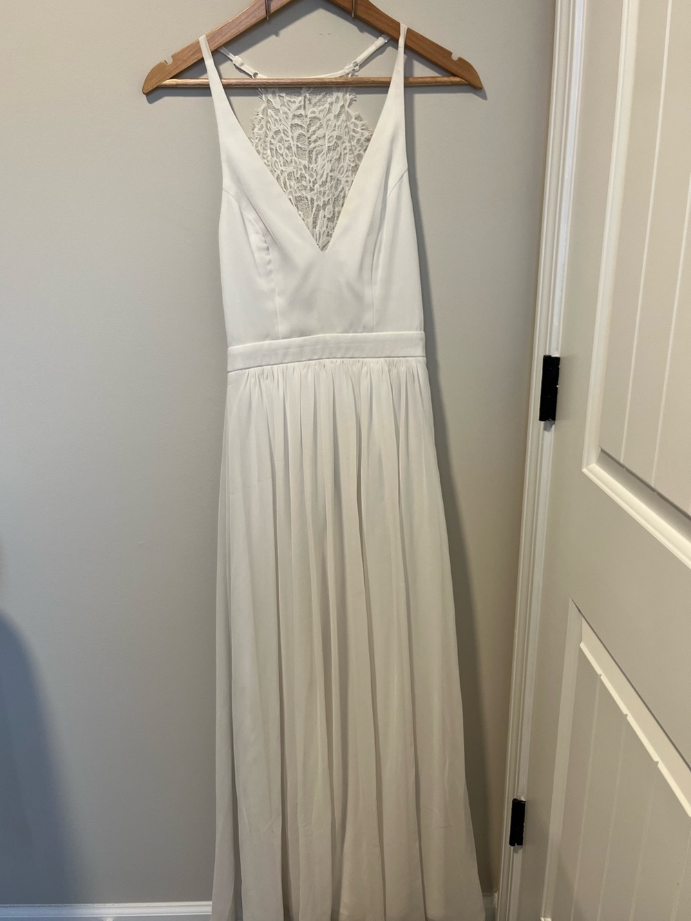 Lulus Ivory Lace-Back A-Line Maxi Dress